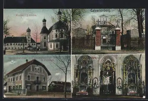 AK Klosterlechfeld, Kloster mit Kirche, Spezereihandlung & Limonadenfabrik, Altare