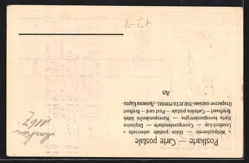 Präge-AK Ingolstadt, Cavalier Spredi Kaserne, Briefmarken und Postillon