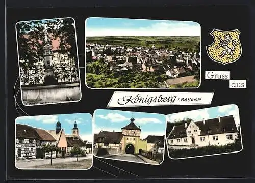 AK Königsberg i. Bayern, Jugendherberge, Ortsansicht aus der Vogelschau