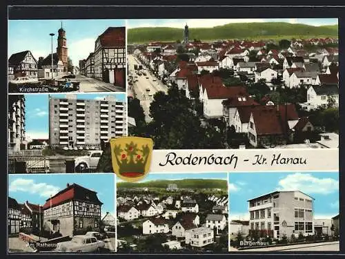 AK Rodenbach / Hanau, Gesamtansicht, Am Rathaus