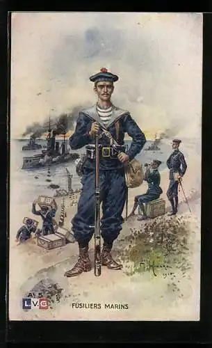 AK Fusiliers marins, Marinesoldat mit Gewehr