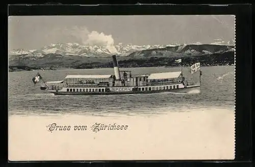 AK Dampfer Speer auf dem Zürichsee