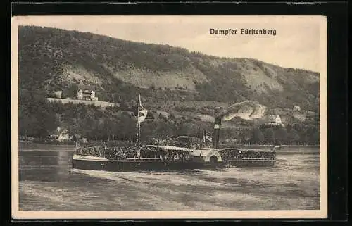 AK Dampfer Fürstenberg in Fahrt auf der Weser bei Bodenwerder