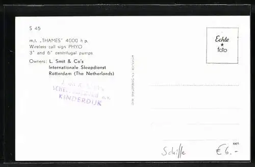 AK Schlepper Thames auf dem Meer