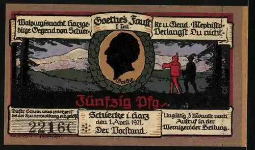 Notgeld Schierke i. Harz 1921, 50 Pfennig, Die alte Kirche