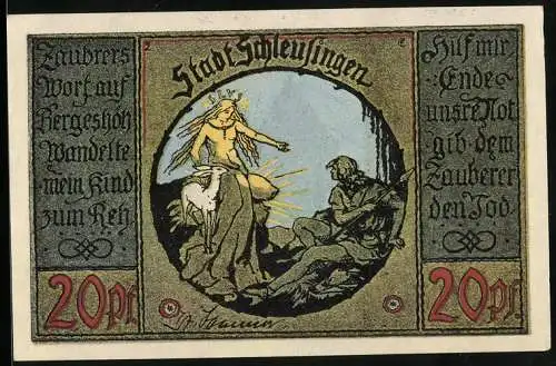 Notgeld Schleusingen, 20 Pfennig, Das Brunnenhäuschen