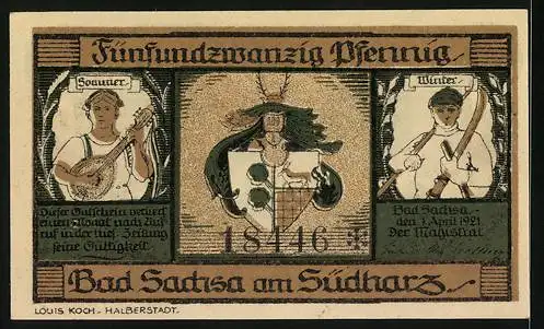 Notgeld Bad Sachsa am Südharz 1921, 25 Pfennig, Kinderorchester beim Wandern