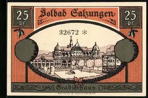 Notgeld Bad Salzungen 1921, 25 Pfennig, Das Gradierhaus
