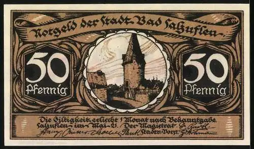 Notgeld Bad Salzuflen 1921, 50 Pfennig, Der Galgenstreit zwischen Salzuflen und Schötmar