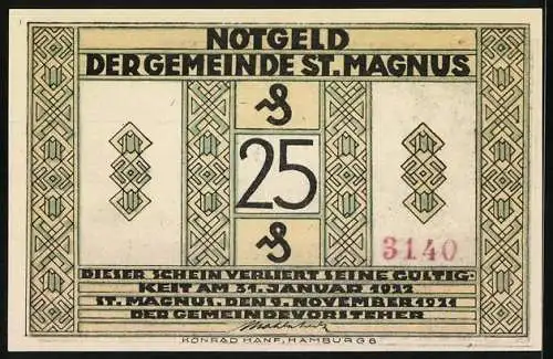 Notgeld St. Magnus 1922, 25 Pfennig, Lesum an der Kirche