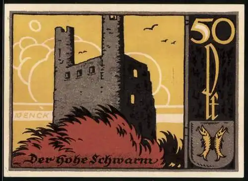 Notgeld Saalfeld 1921, 50 Pfennig, Der hohe Schwarm