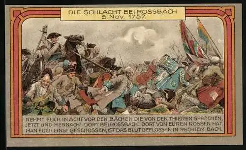 Notgeld Rossbach, 50 Pfennig, Die Schlacht bei Rossbach 1757