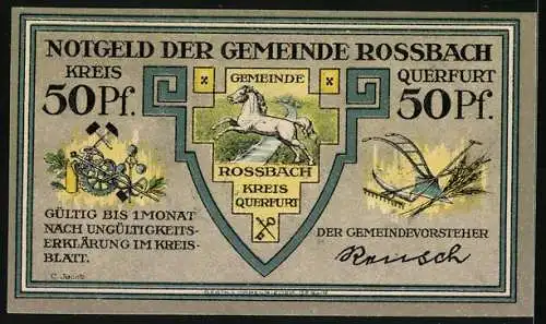 Notgeld Rossbach, 50 Pfennig, Friedrich der Grosse beobachtet den Anmarsch des Feindes