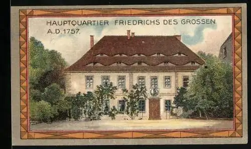 Notgeld Rossbach, 50 Pfennig, Hauptquartier Friedrichs des Grossen