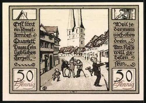 Notgeld Quedlinburg 1922, 50 Pfennig, Die lustigen Münzenberger