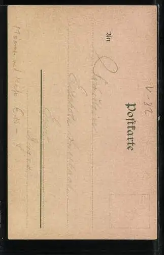 AK Das Märchen vom Harfenspieler, Mann spielt seiner Tochter was vor