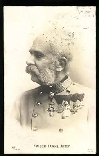 AK Profilfoto Kaiser Franz Josef I. von Österreich in Uniform