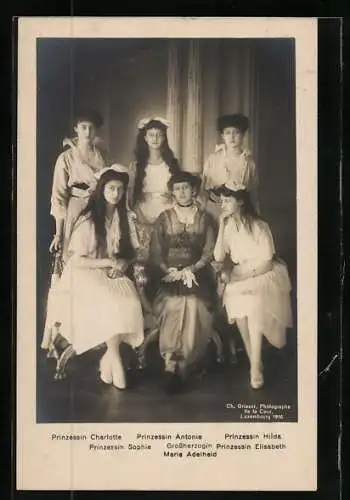 AK Prinzessinnen von Luxemburg, Charlotte, Sophie, Elisabeth und Hilda