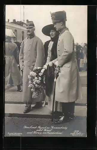 AK Prinz Ernst August zu Braunschweig nebst Braut und Herzog Cumberland