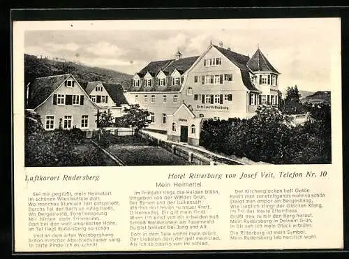 AK Rudersberg, Hotel Ritterburg v. Josef Veit