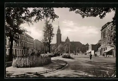 AK Krefeld, Ostwall mit Bahnhof