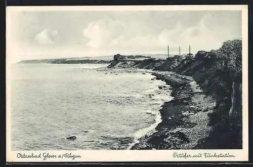 AK Glowe /Rügen, Ostufer mit Funkstsation