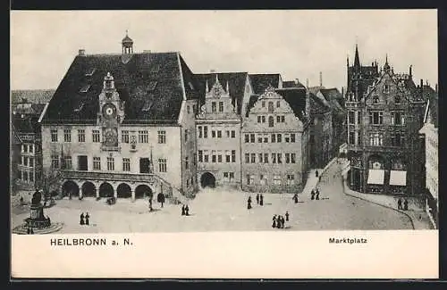 AK Heilbronn a. N., Marktplatz aus der Vogelschau
