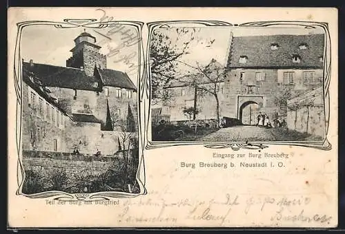 AK Neustadt i. O., Burg Breuberg mit Eingang