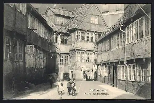 AK Alt-Hamburg, Hof in der Steinstrasse