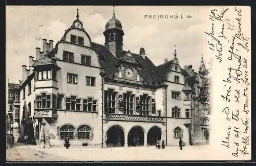 AK Freiburg / Breisgau, Partie am Rathaus