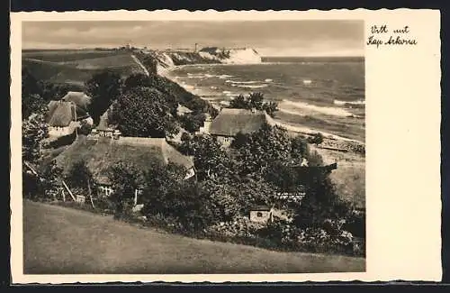 AK Vitt auf Rügen, Blick über die Häuser auf Kap Ankona