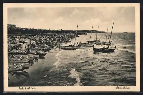 AK Ahlbeck / Seebad, Segelboote am Strand