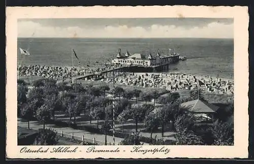 AK Ahlbeck / Ostseebad, Promenade und Konzertplatz, 