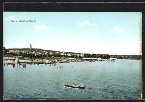 AK Ahlbeck / Ostseebad, Blick auf das Strandbad