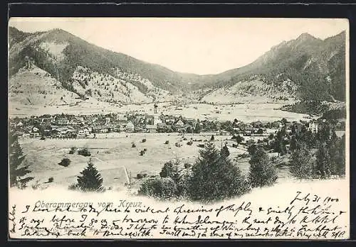 AK Oberammergau, Blick vom Kreuz