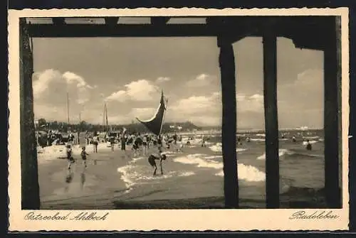 AK Ahlbeck / Ostseebad, Badeleben am Strand