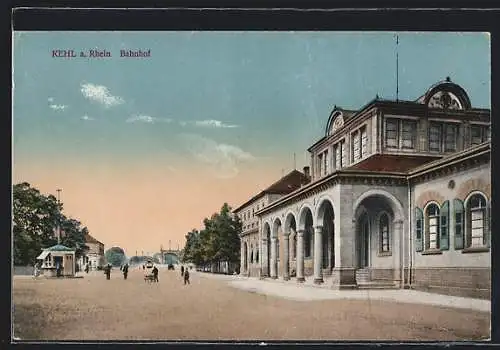 AK Kehl, Strasse am Bahnhof