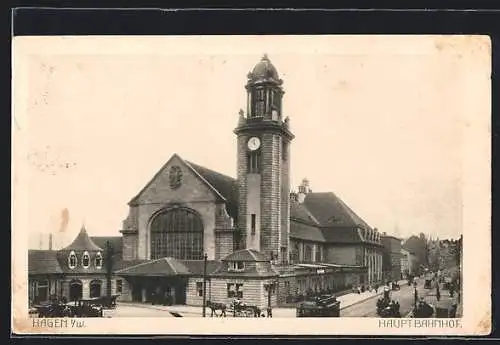 AK Hagen i. W., Blick auf den Hauptbahnhof