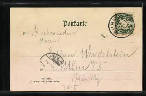 Lithographie Oberammergau, Passionsspiele 1900, Ortsansicht