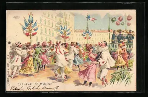 Lithographie Menton, Carnaval de Menton