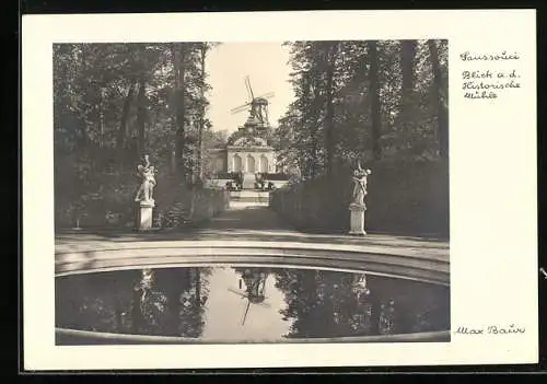 Foto-AK Max Baur: Sanssouci, Blick auf die Historische Mühle