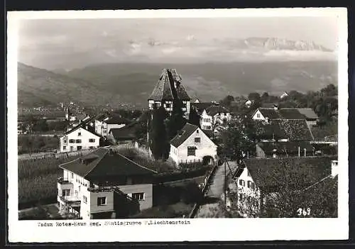 AK Vaduz, Rotes Haus gegen Säntisgruppe