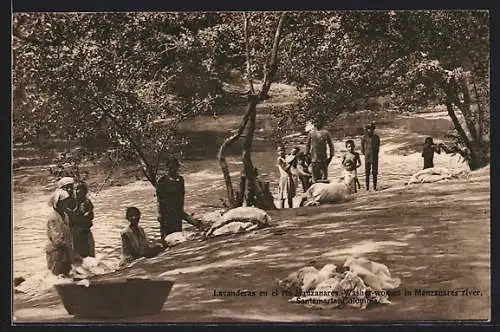 AK Santamaria, Waschfrauen am Fluss Manzanares