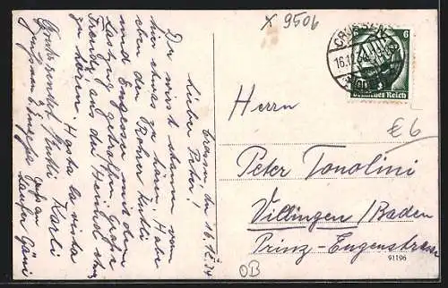 AK Crossen /Oder, Partie am Jordan mit Mädchen-Volksschule