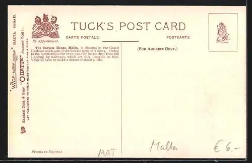 AK Malta, Custom House and Landing Place