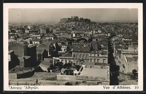 AK Athènes, Ortsansicht mit Tempel