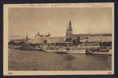 AK Riga, Partie am Hafen, Dampfer