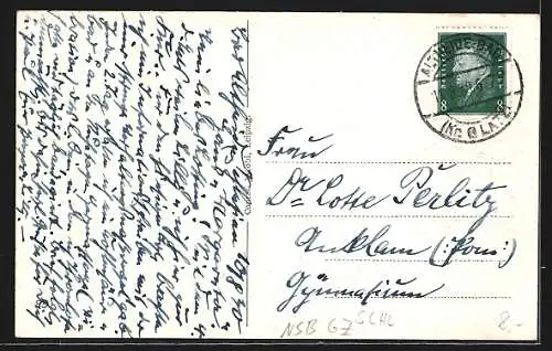 AK Bad Altheide, Parkpartie mit Springbrunnen