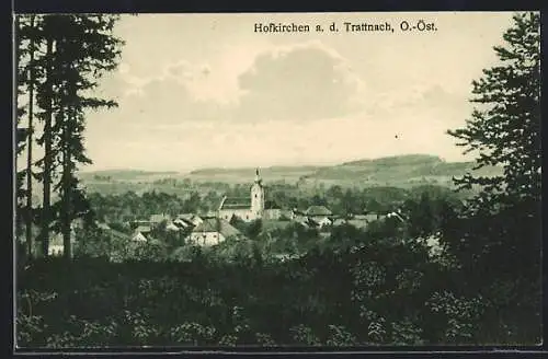 AK Hofkirchen a. d. Trattnach, Teilansicht mit Kirche