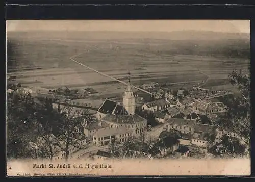 AK St. Andrä v. d. Hagenthale, Ortsansicht mit Kirche